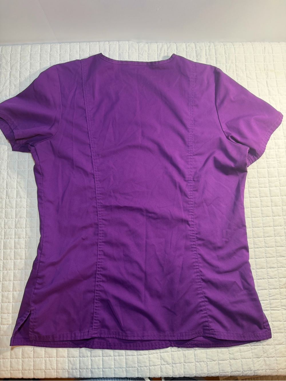 Cherokee Workwear Purple Scrub Set Women's Medium Top Medium Petite Pants Cargo - Picture 2 of 10